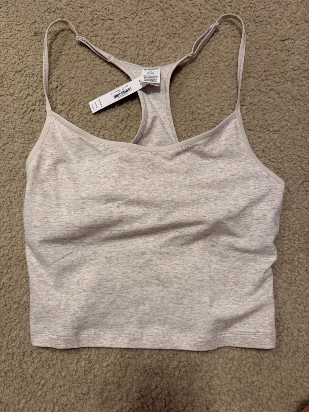 NWT PINK Victoria's Secret Light Heathered oatmeal Racerback tank